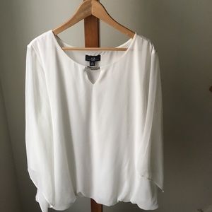 3X white dressy blouse